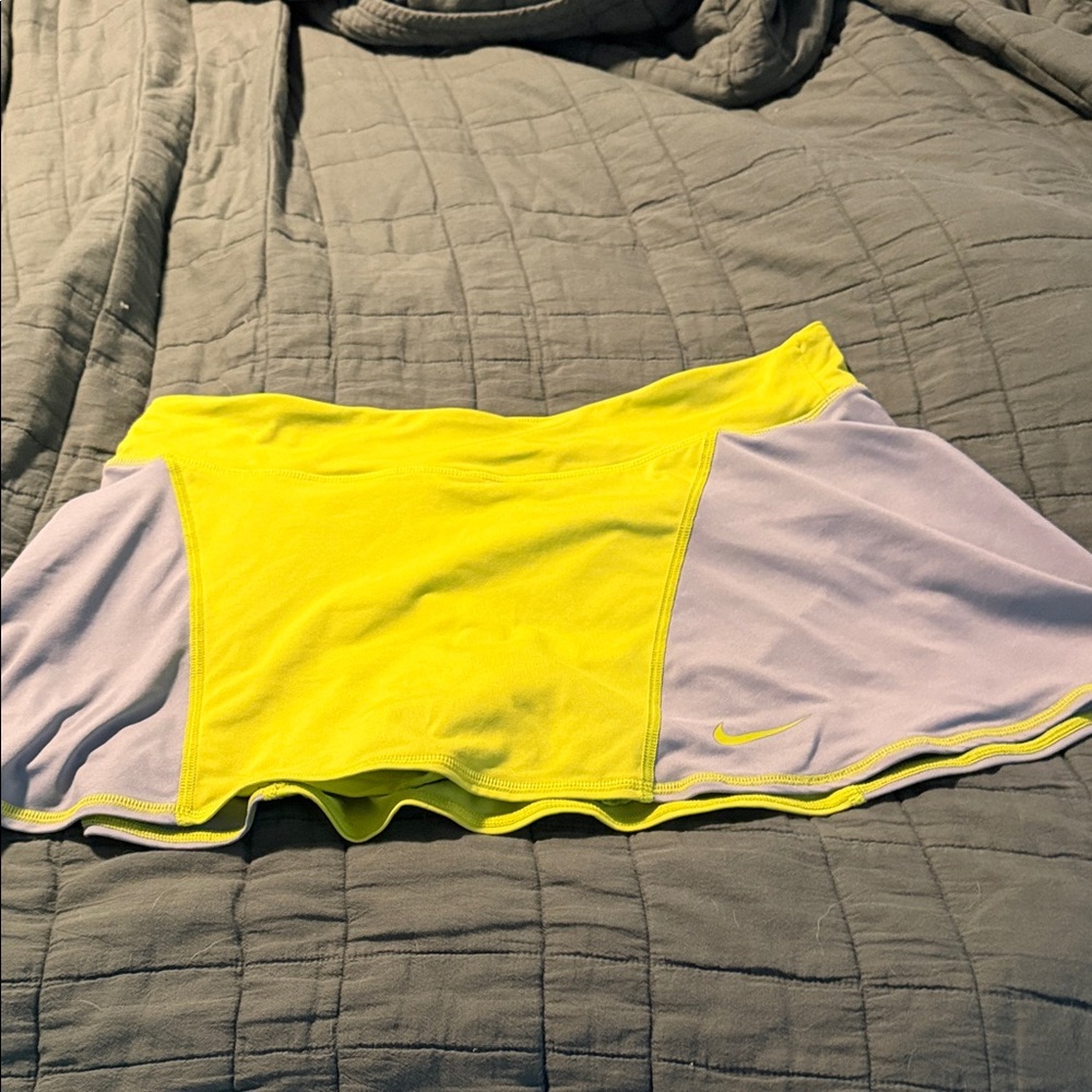 Nike dri fit Bright Yellow and gray Tennis Skirt with undershorts